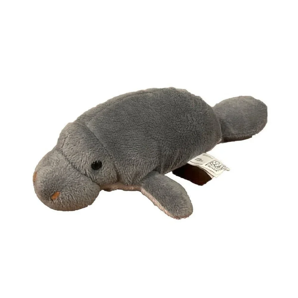 Fiesta Gray Manatee Plush Bean Bag Vintage Whale Seal Stuffed Animal